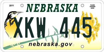 NE license plate XKW445