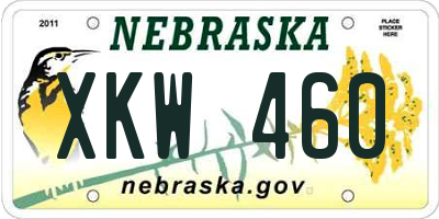 NE license plate XKW460