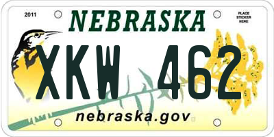 NE license plate XKW462