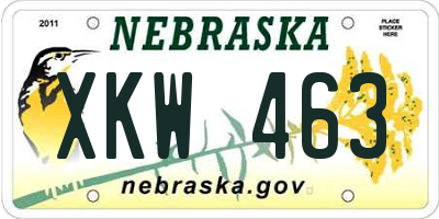 NE license plate XKW463