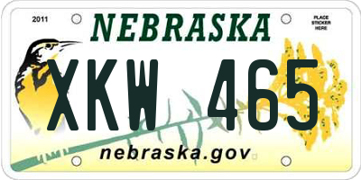 NE license plate XKW465