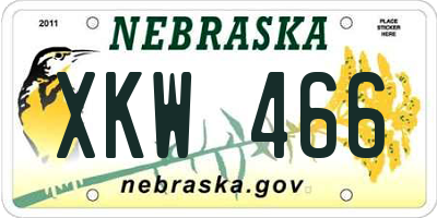 NE license plate XKW466