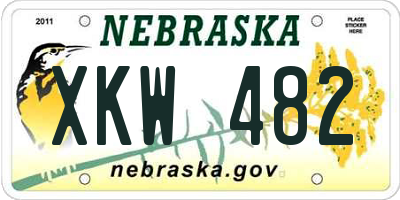 NE license plate XKW482