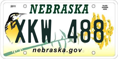 NE license plate XKW488