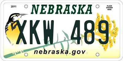 NE license plate XKW489
