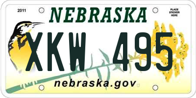 NE license plate XKW495