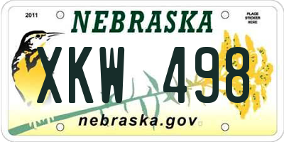 NE license plate XKW498