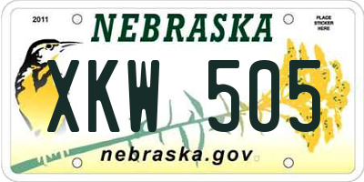 NE license plate XKW505