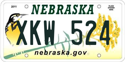 NE license plate XKW524