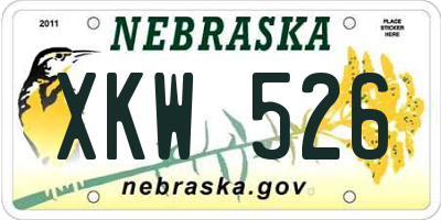NE license plate XKW526