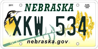 NE license plate XKW534
