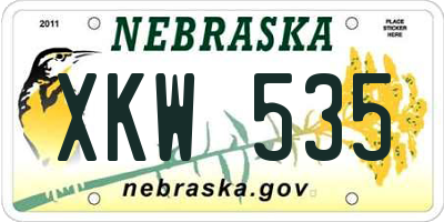 NE license plate XKW535