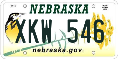 NE license plate XKW546