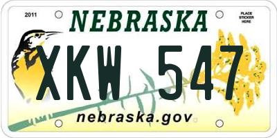 NE license plate XKW547