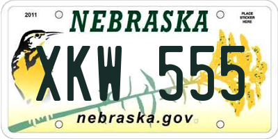 NE license plate XKW555