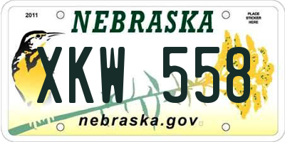 NE license plate XKW558