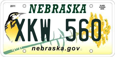 NE license plate XKW560