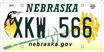 NE license plate XKW566