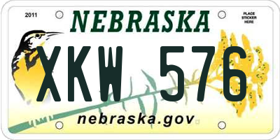 NE license plate XKW576