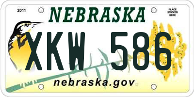 NE license plate XKW586