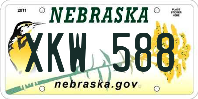 NE license plate XKW588