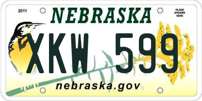 NE license plate XKW599
