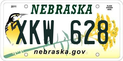 NE license plate XKW628