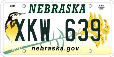 NE license plate XKW639