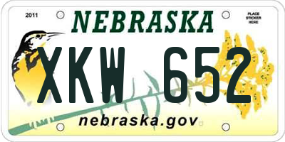 NE license plate XKW652