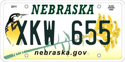 NE license plate XKW655