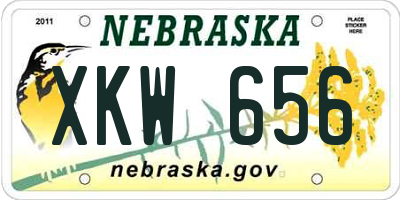 NE license plate XKW656