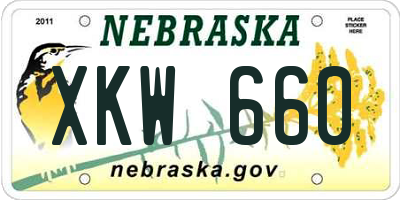 NE license plate XKW660