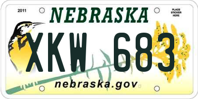 NE license plate XKW683