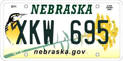 NE license plate XKW695