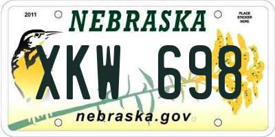 NE license plate XKW698