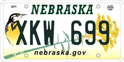 NE license plate XKW699
