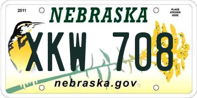NE license plate XKW708