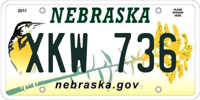 NE license plate XKW736