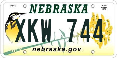 NE license plate XKW744