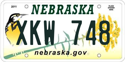 NE license plate XKW748