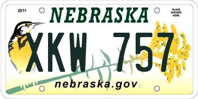 NE license plate XKW757