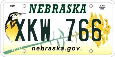 NE license plate XKW766