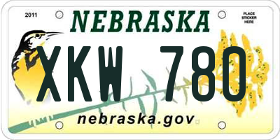 NE license plate XKW780