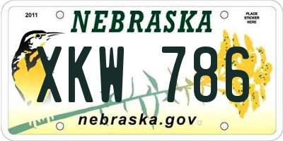 NE license plate XKW786