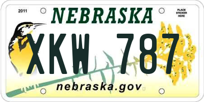 NE license plate XKW787