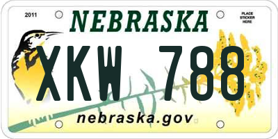 NE license plate XKW788
