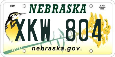 NE license plate XKW804