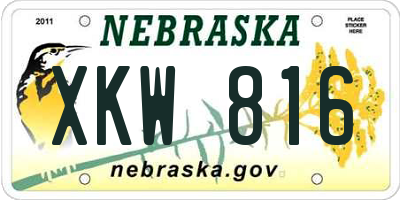 NE license plate XKW816