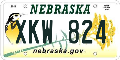 NE license plate XKW824