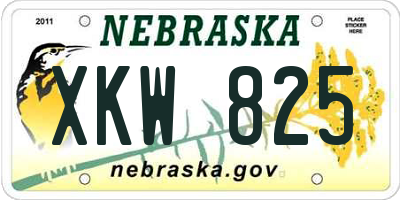 NE license plate XKW825